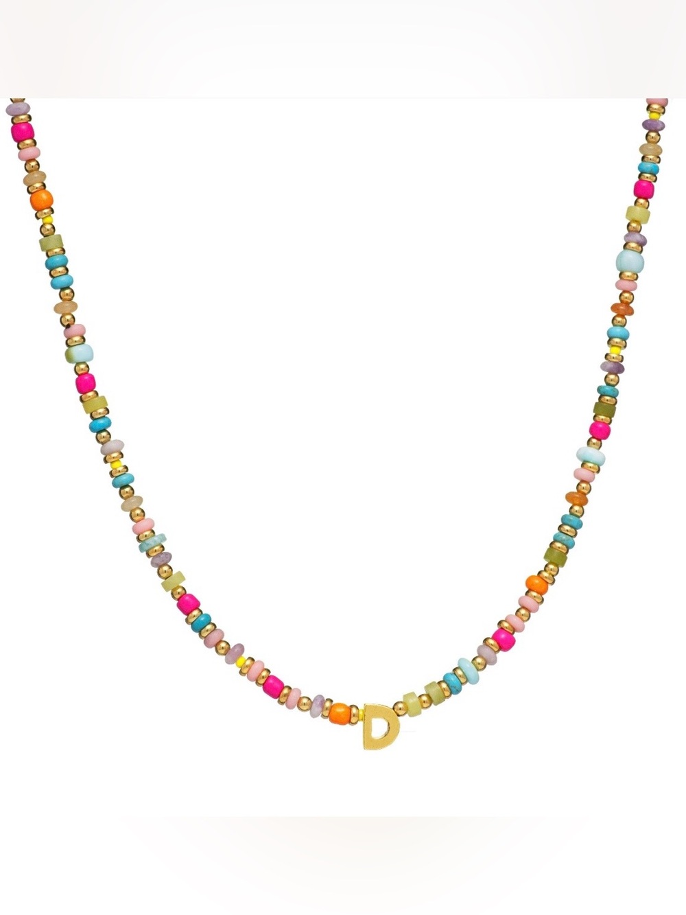 NEW✨ Mayamar Multi Stone Beaded Initial D Necklace Jade Amethyst Turquoise Opal